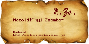 Mozolányi Zsombor névjegykártya